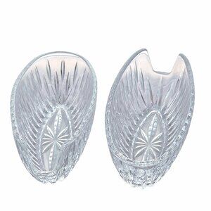 Princess House Highlights Utinsel Holder Crystal 5.25" fork spoon rests 2pc flat